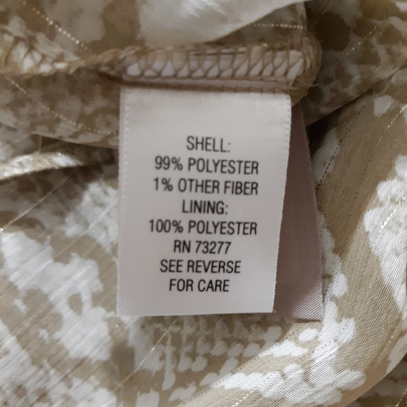 Dana Buchman tan snakeskin blouse with cami - Picture 4 of 6